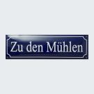 Emaille Straßenschild 50 x 15 cm, 19 Zeichen, 1-zeilig
