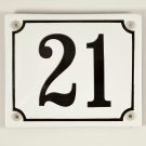 Emaille Hausnummer 12x10cm Weiss-Schwarz, Nr 1-50 sofort lieferbar