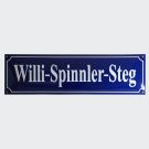 Emaille Straßenschild 70 x 20 cm, 25 Zeichen, 2-zeilig