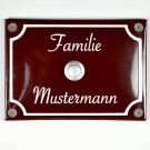 Emaille Klingelschild 14 x 10 cm, 2 zeilig