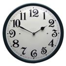 Emailleuhr creme mit grünem Rand