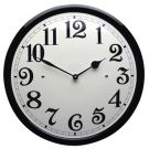 Emailleuhr creme mit schwarzem Rand