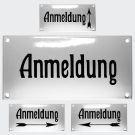 Emaille Hinweisschild Anmeldung