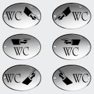 Toilettenschild WC mit Handzeiger 12x8 cm