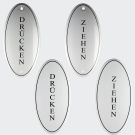 Emaille Tuerschild Drücken-Ziehen 10x5cm