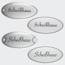 Emaille Tuerschild Scheißhaus 10x5cm