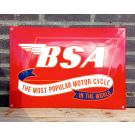 BSA motor cycles rot emailleschild