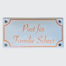 Emaille Namensschild 10x5 cm rechteckig