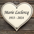 Textschild in Herzform