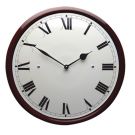 Emailleuhr cremefarben mit burgunderfarbenem Rand