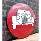 Morgan Motor rund rot emailleschild