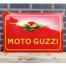 Moto guzzi rot/gelb emailleschild