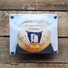 Schwangerschaftsbild mit Ultraschallbild auf Emaille