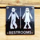 Emaille Toilettenschild Restrooms