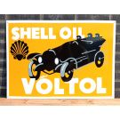 Shell voltol groß flach emailleschild