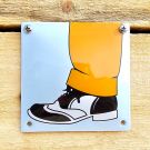 Toilettenschild Herren-Schuh in Emaille