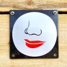Emaille Toilettenschild Dame-mit-Lippen