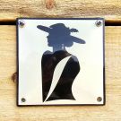 Emaille Toilettenschild Nette Frau