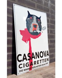 Casanova cigaretten weiß emailleschild