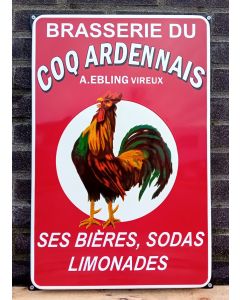 Emailleschild Brasserie Du Coq Ardennais 