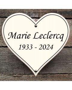 Textschild in Herzform