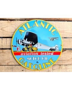 Atlantic motor oil & gasoline emailleschild