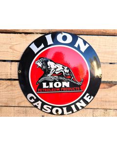 Lion Gasoline emailleschild