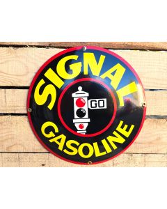 Signal gasoline traffic light emailleschild