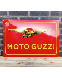Moto guzzi rot/gelb emailleschild