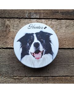 Foto auf Grabstein, personalisiertes rundes Foto mit Text