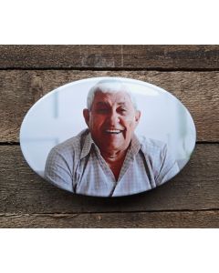 Emaille Photo als Gedenkschild 16x11 cm