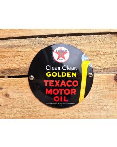 Golden Texaco motor oil emailleschild