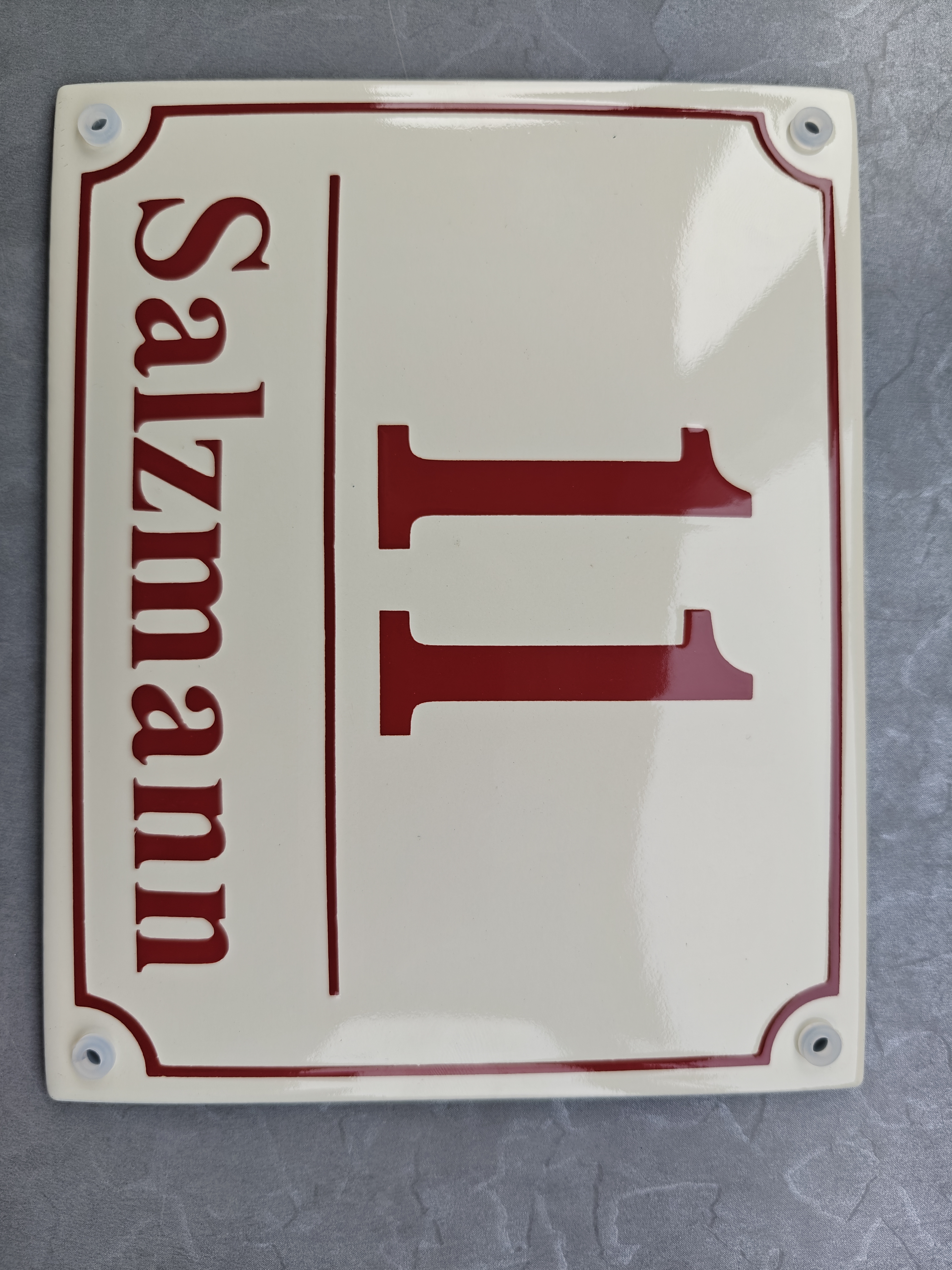 Hausnummer mit Name Süddeutsches Modell 20x16 cm