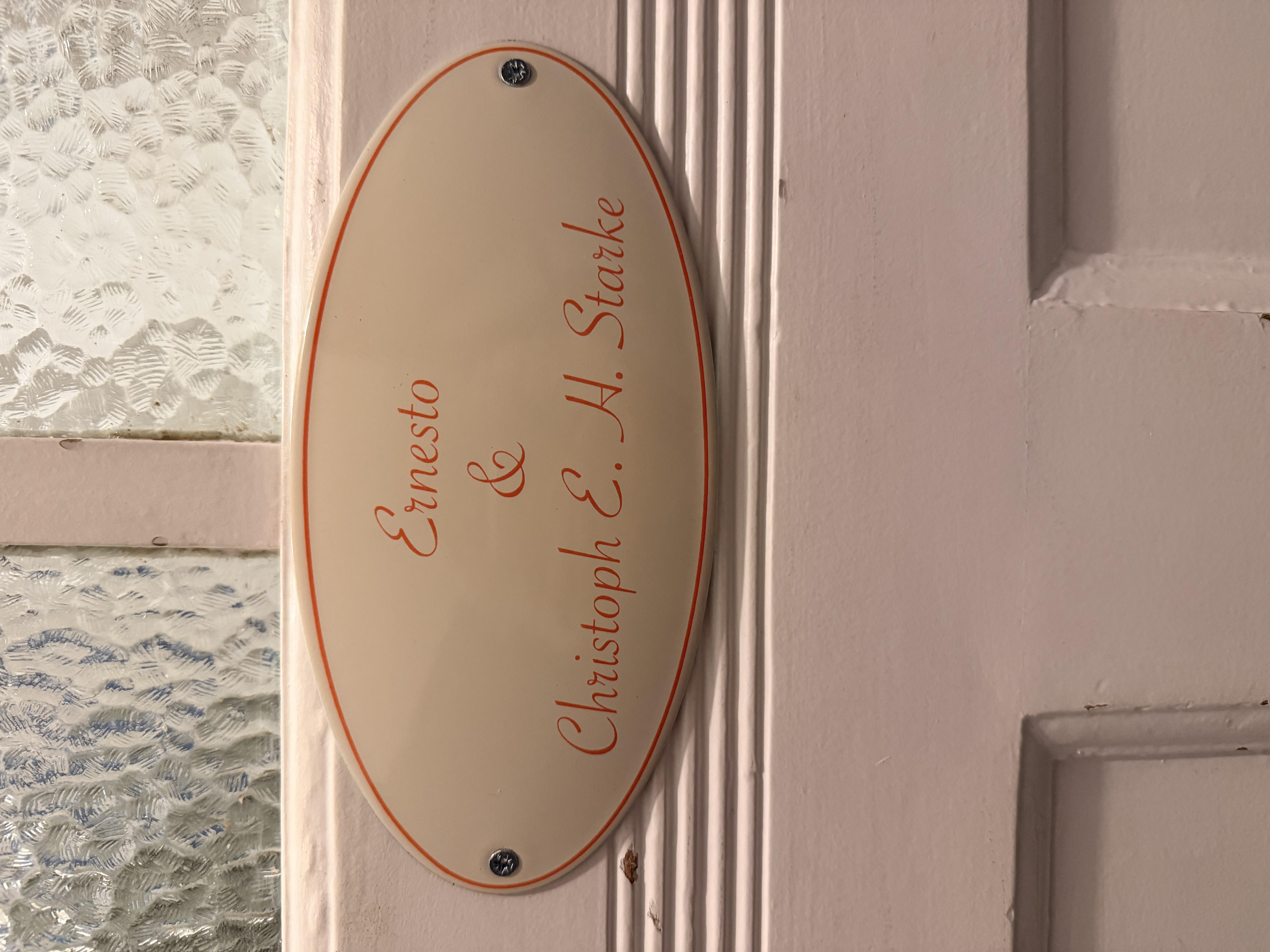 Emaille Namensschild 20 x 10 cm oval, 1-3 zeilig